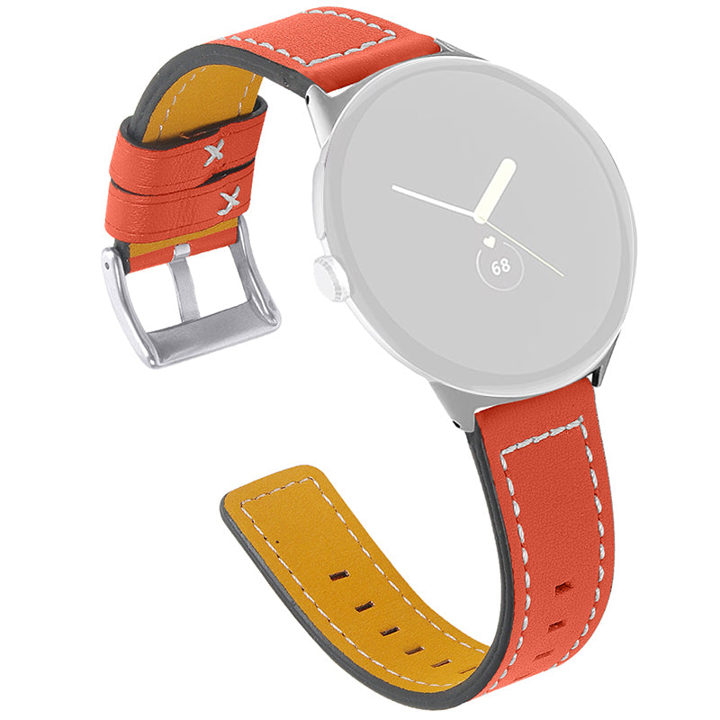Stitching Watch Band for Google Pixel Watch 2 Pixel Watch Genuine Leather Watch Strap Replacement Part Stitching Watch Band for Google Pixel Watch 2 Pixel Watch Genuine Leather Watch Strap Replacement Part